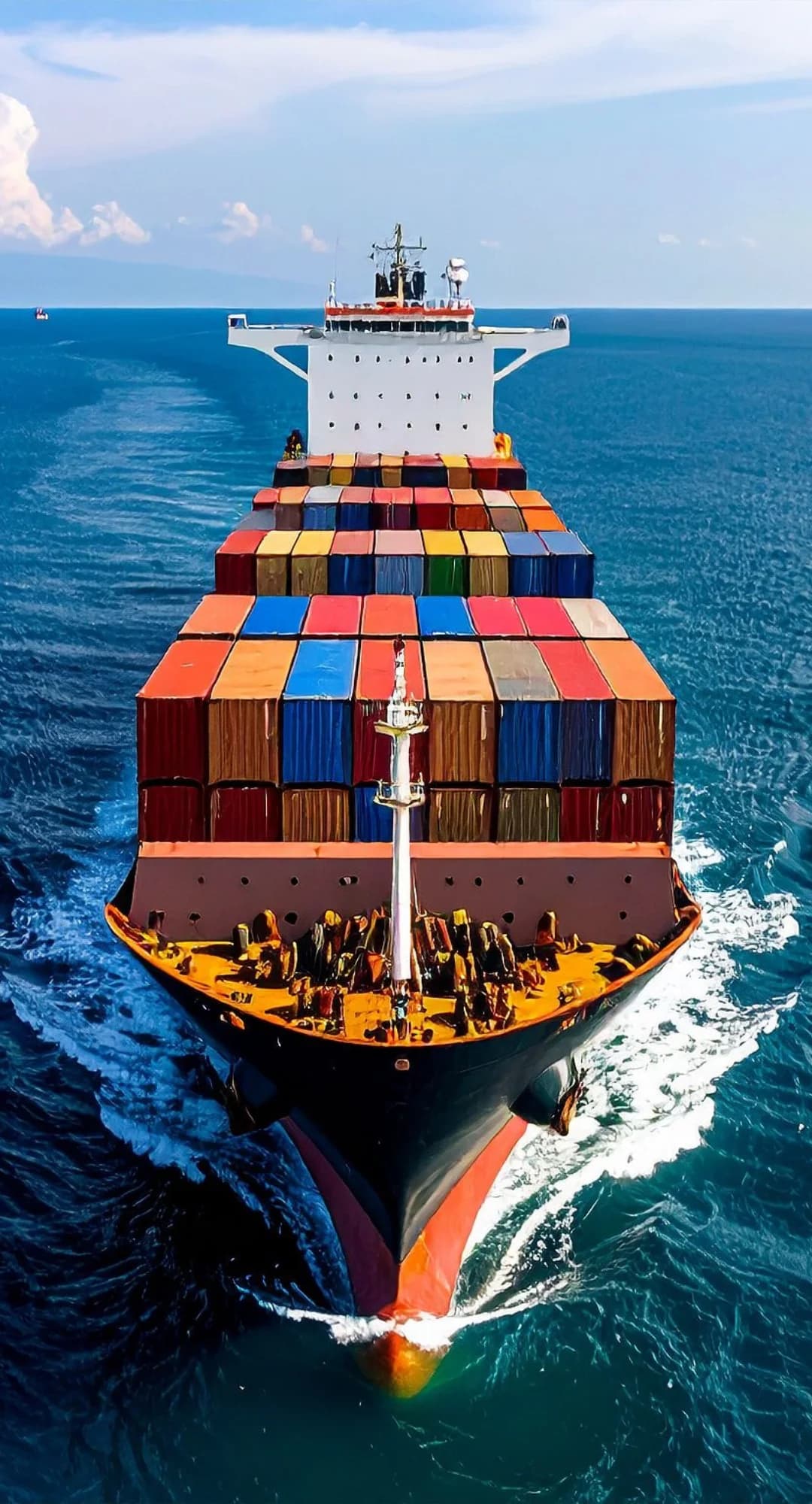 cargo ship full of container in the ocean